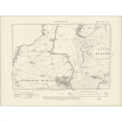 1905 Map of Cornwall XVIII.SE, 1908 Print