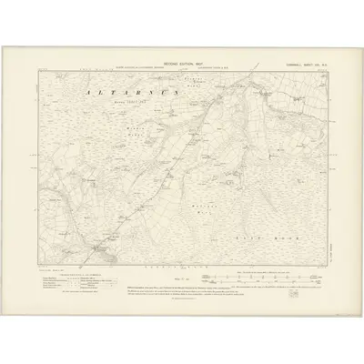 1905 Map of Cornwall XXI.NE, 1907 Print