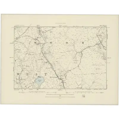 1882 Map of Cornwall XXI.SE, 1884 Print