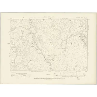 1905 Map of Cornwall XXI.SE, 1907 Print
