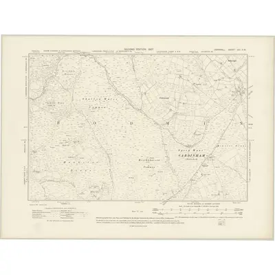 1905 Map of Cornwall XXI.SW, 1907 Print