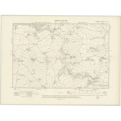 1905 Map of Cornwall XXII.NE, 1907 Print