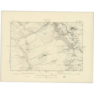 1881 Map of Cornwall XXII.SW, 1883 Print