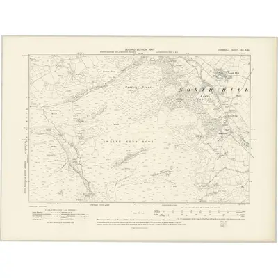1905 Map of Cornwall XXII.SW, 1907 Print