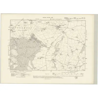 1905 Map of Cornwall XXIII.NE, 1907 Print