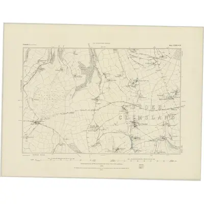 1881 Map of Cornwall XXIII.SW, 1884 Print