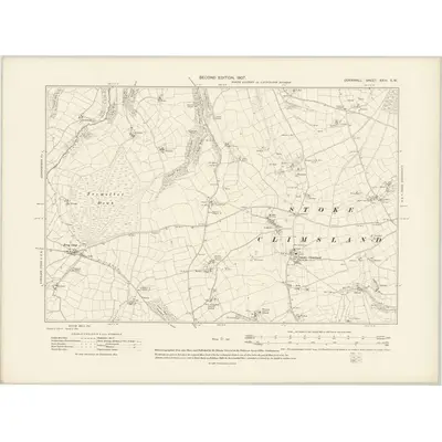 1905 Map of Cornwall XXIII.SW, 1907 Print