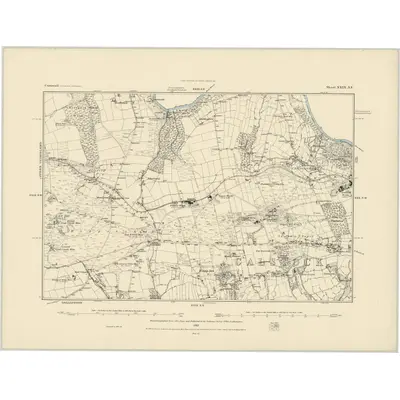 1881 Map of Cornwall XXIX.NE, 1883 Print