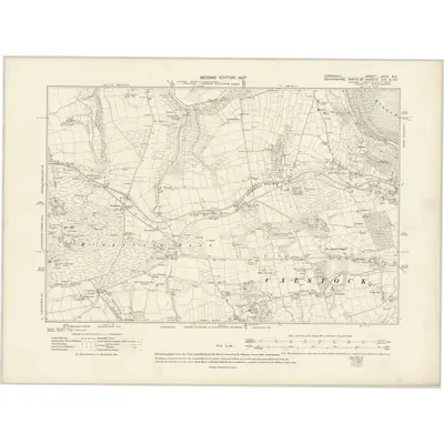 1905 Map of Cornwall XXIX.NE, 1907 Print