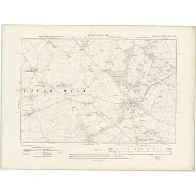 1905 Map of Cornwall XXIX.NW, 1907 Print