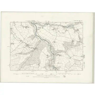 1880 Map of Cornwall XXV.SE, 1888 Print