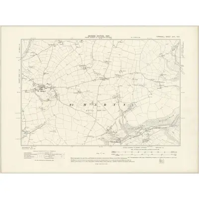 1905 Map of Cornwall XXVI.NW, 1907 Print