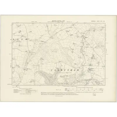 1905 Map of Cornwall XXVI.SE, 1908 Print