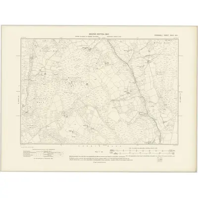 1905 Map of Cornwall XXVII.NE, 1907 Print