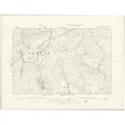 1881 Map of Cornwall XXVII.NW, 1888 Print