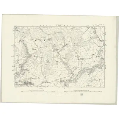1882 Map of Cornwall XXVII.SE, 1888 Print