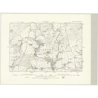 1881 Map of Cornwall XXVII.SW, 1888 Print