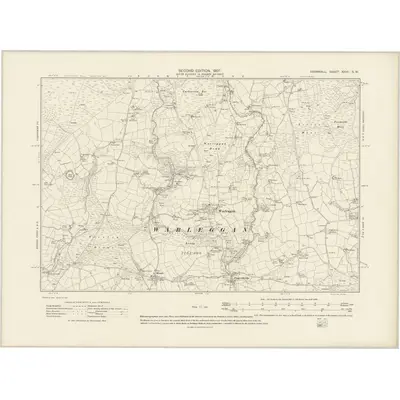 1905 Map of Cornwall XXVII.SW, 1907 Print