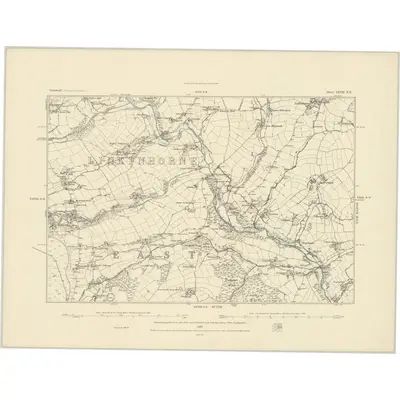 1881 Map of Cornwall XXVIII.NE, 1883 Print
