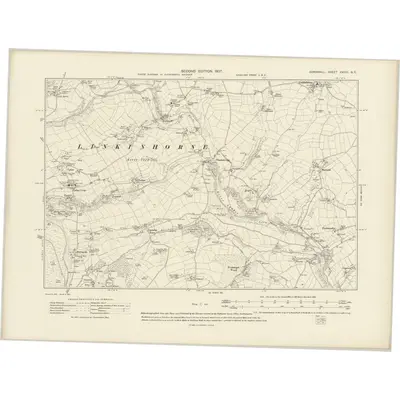 1905 Map of Cornwall XXVIII.NE, 1907 Print