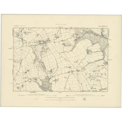 1882 Map of Cornwall XXVIII.SE, 1883 Print