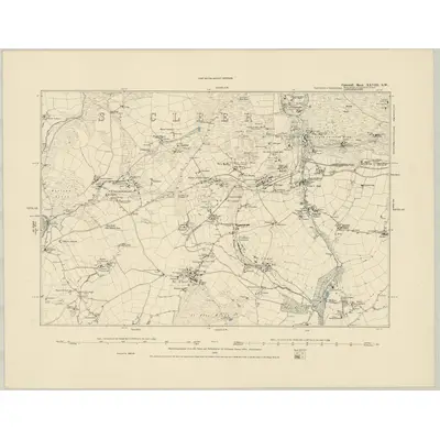 1881 Map of Cornwall XXVIII.SW, 1886 Print