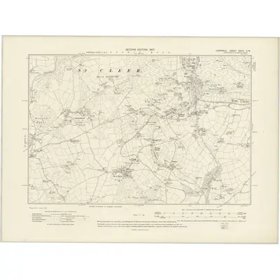 1905 Map of Cornwall XXVIII.SW, 1907 Print