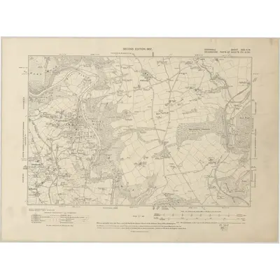 1905 Map of Cornwall XXX.NW, 1907 Print