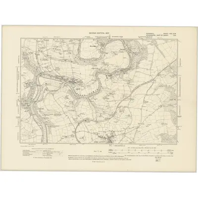 1905 Map of Cornwall XXX.SW, 1907 Print