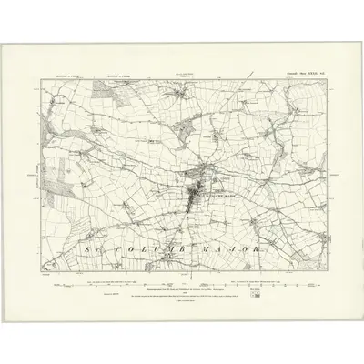 1879 Map of Cornwall XXXII.SE, 1888 Print