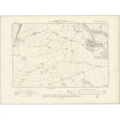 1906 Map of Cornwall XXXII.SW, 1907 Print