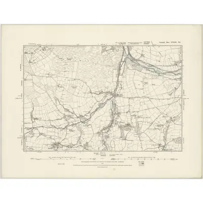 1880 Map of Cornwall XXXIII.NE, 1888 Print