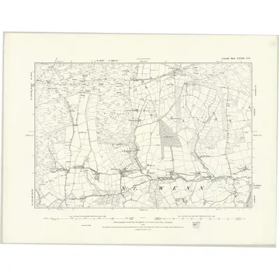 1880 Map of Cornwall XXXIII.NW, 1888 Print