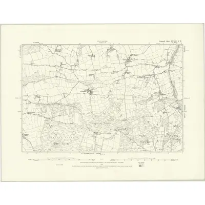 1880 Map of Cornwall XXXIII.SW, 1888 Print