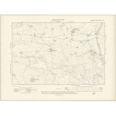 1905 Map of Cornwall XXXIII.SW, 1907 Print