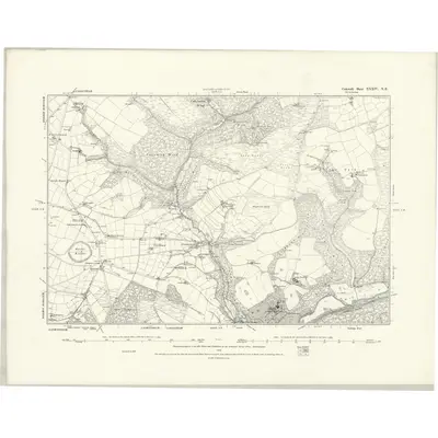 1881 Map of Cornwall XXXIV.NE, 1888 Print