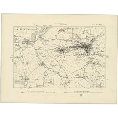 1881 Map of Cornwall XXXIV.NW, 1887 Print