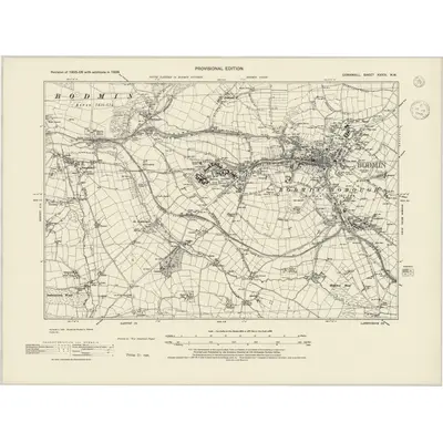 1938 Map of Cornwall XXXIV.NW, 1945 Print
