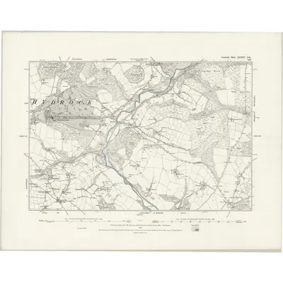 1881 Map of Cornwall XXXIV.SE, 1888 Print