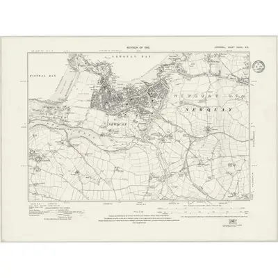 1938 Map of Cornwall XXXIX.NE, 1935 Print