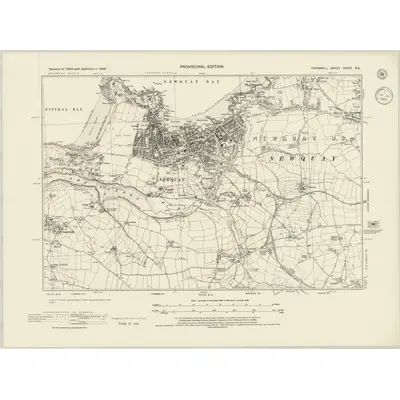 1938 Map of Cornwall XXXIX.NE, 1945 Print