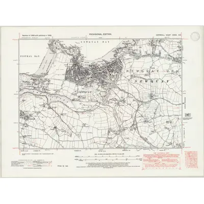 1938 Map of Cornwall XXXIX.NE, 1946 Print