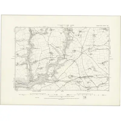 1881 Map of Cornwall XXXV.NE, 1889 Print