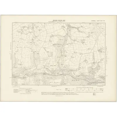 1905 Map of Cornwall XXXV.NW, 1907 Print
