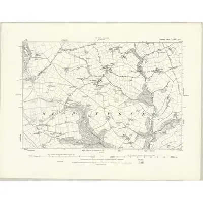 1881 Map of Cornwall XXXV.SE, 1888 Print