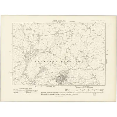 1905 Map of Cornwall XXXVI.NW, 1907 Print