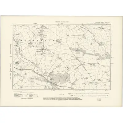 1905 Map of Cornwall XXXVI.SE, 1907 Print