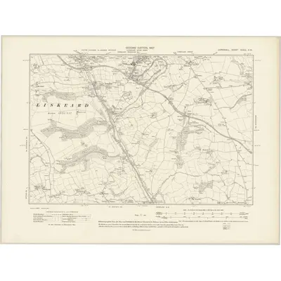 1905 Map of Cornwall XXXVI.SW, 1907 Print