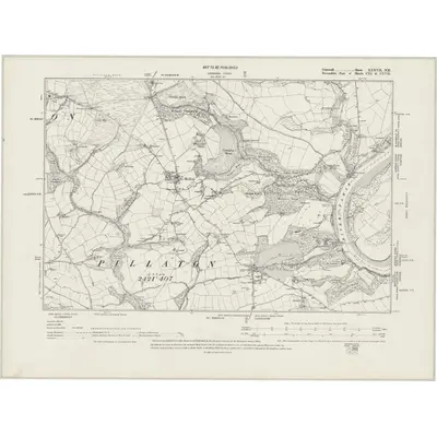 1881 Map of Cornwall XXXVII.NE, 1942 Print