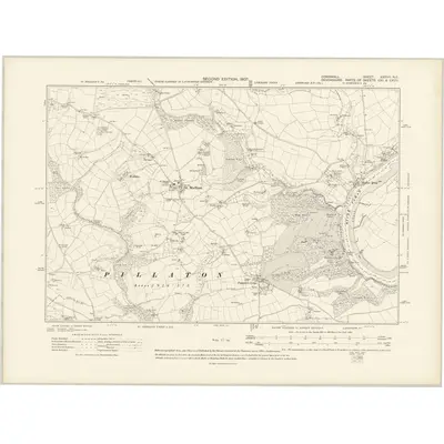1905 Map of Cornwall XXXVII.NE, 1907 Print
